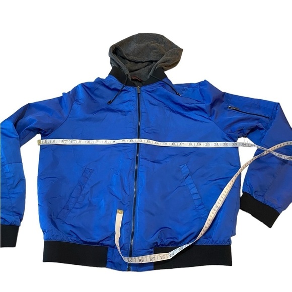 Zara Man Blue Hooded Bomber Jacket Men's size XL - Picture 6 of 7